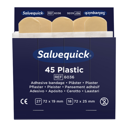 Plastplåster, 45st/refill , 6 refiller/ask