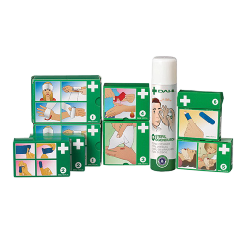 Förbandstavla Display D4 med dörr, blåfärgat innehåll