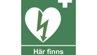 Skylt "Här finns hjärtstartare", A4-storlek, dubbelsidig