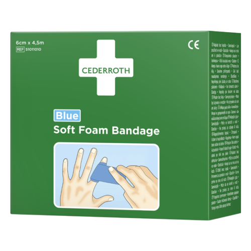 Soft foam bandage blue 6 cm x 4,5 m