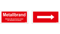 skylt-109221 Tilläggsskylt Metallbrand / Rikningspil