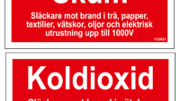 skylt-110431 Tilläggsskylt Koldioxid / Skum
