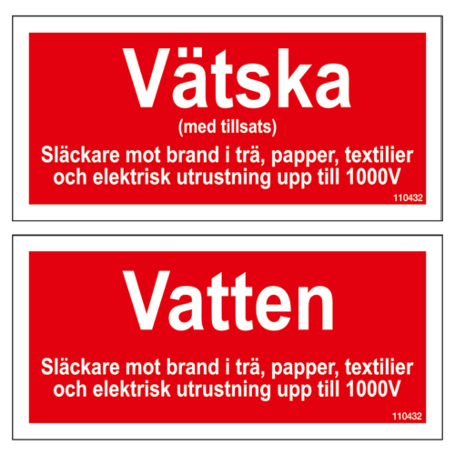 skylt-110432 Tilläggsskylt Vätska med tillsats/Vatten