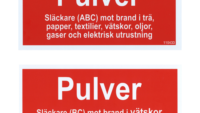 skyltar Tilläggsskylt Pulver ABC / Pulver BC